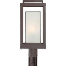 Powell 1 Light 21" Tall Post Light with White Glass Shade