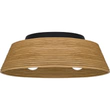 Zahara 2 Light 18" Wide Semi-Flush Ceiling Fixture with Natural Bamboo Shade