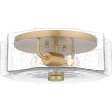 Kaplan 2 Light 14" Wide Semi-Flush Drum Ceiling Fixture with Seedy Glass Shade
