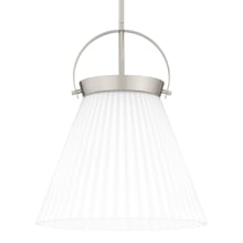 Thibault 16" Wide Pendant with White Ribbed Glass Shade