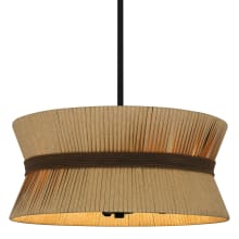 Delynn 4 Light 18" Wide Pendant with Faux Abaca Shade