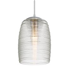 Rebound Single Light 9" Wide Pendant with Seedy Glass Shade