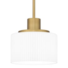 Callahan 8" Wide Mini Pendant with Etched Opal Ribbed Glass Shade