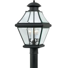 Rutledge 3 Light 21" Tall Post Lantern with Clear Glass