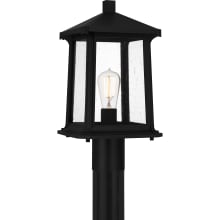 Satterfield 17" Tall Post Light with Seedy Glass Shade