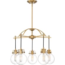 Sidwell 5 Light 26" Wide Chandelier with Glass Shades