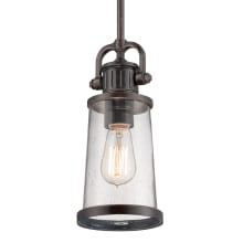 Steadman 1 Light Mini Pendant with Clear Seedy Glass and Vintage Edison Bulb