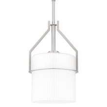 Seymour 9" Wide Mini Pendant with Etched Opal Ribbed Glass Shade