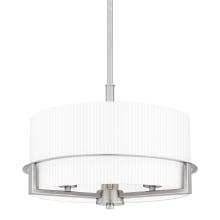 Seymour 3 Light 15" Wide Pendant with Etched Opal Ribbed Glass Shade