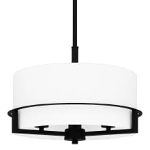 Seymour 3 Light 15" Wide Pendant with Etched Opal Ribbed Glass Shade