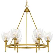 Shea 6 Light 31" Wide Candle Style Chandelier with Floral Glass Shades