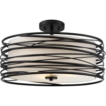 Spiral 3 Light 20" Wide Semi-Flush Drum Ceiling Fixture