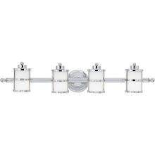Tranquil Bay 4 Light 34" Wide Reversible Bathroom Vanity Light with Opal Etched Glass