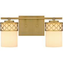 Tenley 2 Light 15" Wide Bathroom Vanity Light with Etched Opal Shades