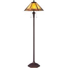 Arden 2 Light 60" Tall Floor Lamp with Tiffany Glass Shade