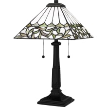 Galahad 2 Light 23" Tall Tiffany Table Lamp