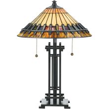 Chastain 2 Light 23" Tall Table Lamp with Tiffany Glass Shade