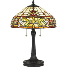 Quinn 2 Light 23" Tall Tiffany Table Lamp
