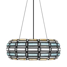 Shanghai 3 Light 20" Wide Drum Chandelier with Tiffany Stained Glass