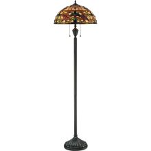 Kami 2 Light 62" Tall Floor Lamp with Tiffany Glass Shade