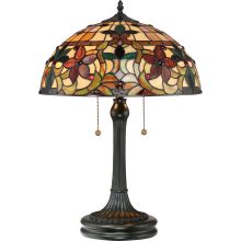 Kami 2 Light 23" Tall Table Lamp with Tiffany Glass Shade