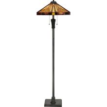 Stephen 2 Light 60" Tall Floor Lamp with Tiffany Glass Shade