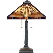Stephen 2 Light 23" Tall Tiffany Table Lamp with Pull Chain