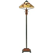 Tiffany 2 Light 60" Tall Floor Lamp with Tiffany Glass Shade
