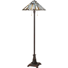 Maybeck 2 Light 62" Tall Buffet and Tiffany Floor Lamp