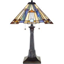 Inglenook 2 Light 25" Tall Table Lamp with Tiffany Glass Shade