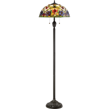 Violets 2 Light 62" Tall Floor Lamp with Tiffany Glass Shade