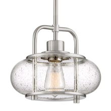 Trilogy Single Light 10" Wide Mini Pendant with Clear Seedy Glass Shade