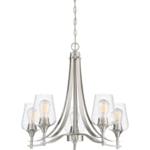 Towne 5 Light 25" Wide Chandelier with Glass Shades