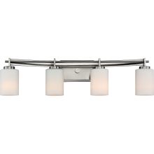 Taylor 4 Light 30" Wide Bathroom Vanity Light with Glass Cylinder Shades