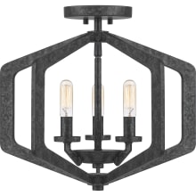 Vanguard 3 Light 16" Wide Semi-Flush Ceiling Fixture