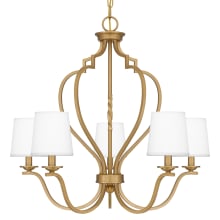 Wilkins 5 Light 28" Wide Chandelier with Linen Shades