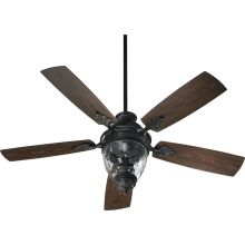 5 Blade 52" 3 Light Indoor / Outdoor Ceiling Fan – Wall Control, Light and Blades Included from the Georgia Patio Collection