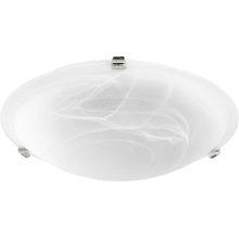 3 Light 16" Wide Semi-Flush Bowl Ceiling Fixture with Faux Alabaster Shade