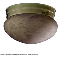 1 Light Flushmount Ceiling Fixture with Faux Alabaster Frosted Glass Shade