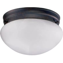 2 Light Flushmount Ceiling Fixture with Faux Alabaster Frosted Glass Shade