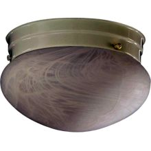 2 Light Flushmount Ceiling Fixture with Faux Alabaster Frosted Glass Shade
