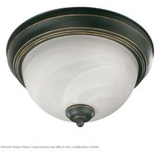 2 Light Flushmount Ceiling Fixture with Frosted Glass Shade