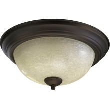 2 Light Flushmount Ceiling Fixture with Linen Frosted Glass Shade