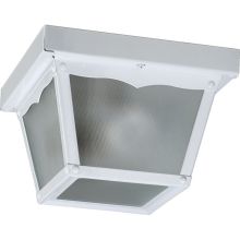 1 Light Flushmount Outdoor Ceiling Fixture with Misty Diffused Shade