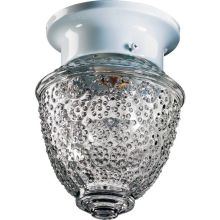 1 Light Flushmount Ceiling Fixture with Clear Glass Shade