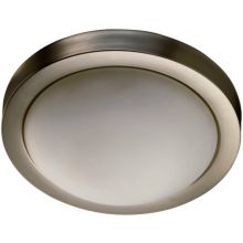 2 Light Flushmount Ceiling Fixture with Satin Opal Frosted Glass Shade