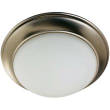 3 Light Flushmount Ceiling Fixture with Satin Opal Frosted Glass Shade