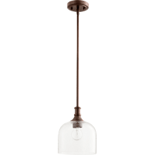 Richmond Single Light 8" Wide Mini Pendant with Clear Seeded Shade