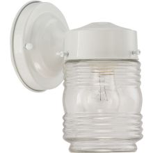 1 Light Outdoor Wall Sconce with Clear Jelly Jar Shade