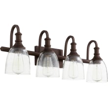 Richmond 4 Light 27-3/4" Wide Bathroom Vanity Light with Clear Seeded Shade